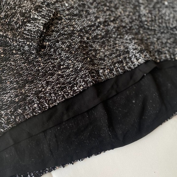 Apt 9 Black Gray Sparkle Sequins Layered Sweater - Picture 7 of 7